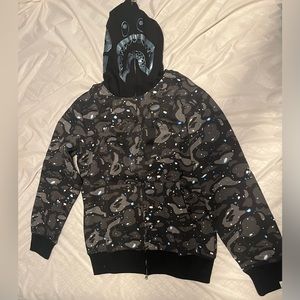 BAPE Space camo shark hoodie full zip